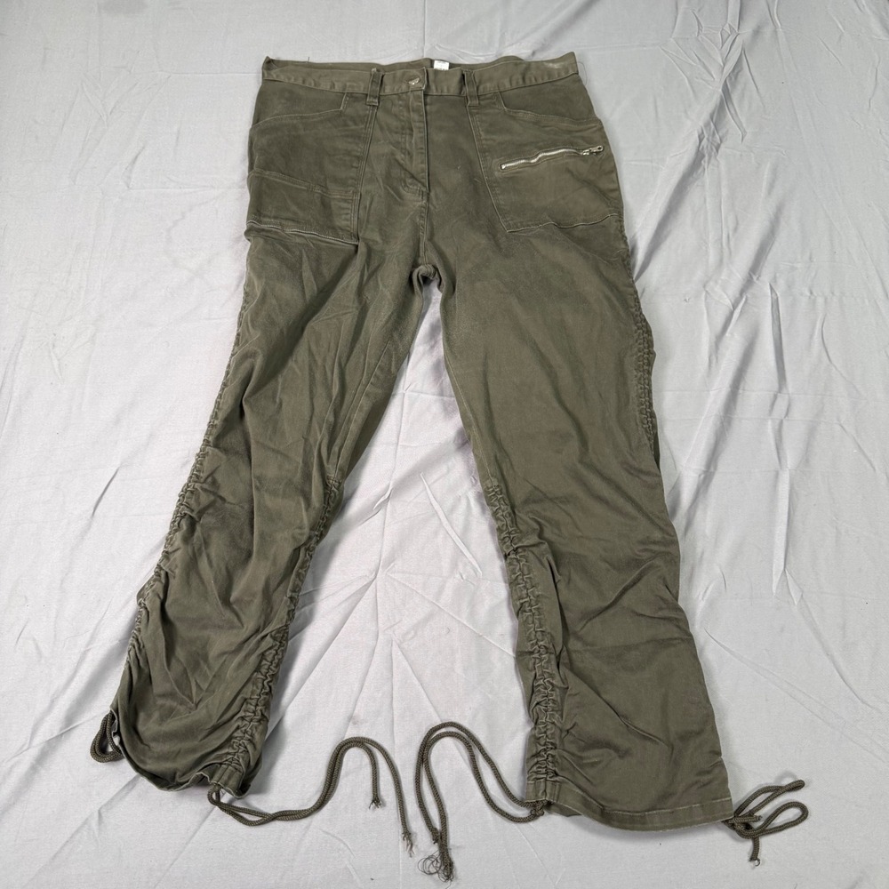 Erica Brooke Collection Olive Green Cargo Ruched Drawstring Pants Plus Size 16